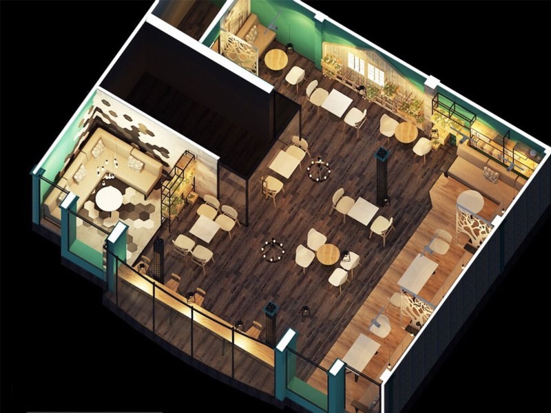 Dự án thiết kế quán cafe kết hợp trà Tea Time   Thiết kế Cafe Kiến trúc